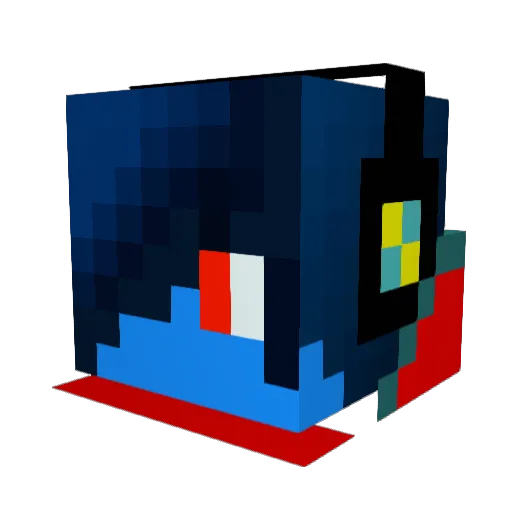 IDDQDV22 Minecraft avatar head, 3D render