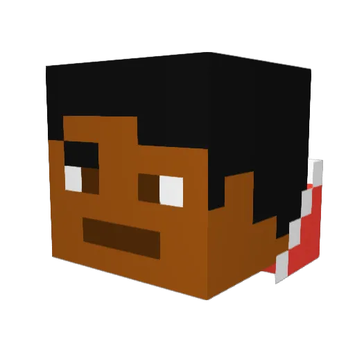 IDONKE Minecraft avatar head, 3D render