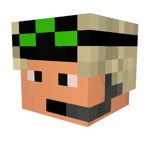 IDuBzHD Minecraft avatar head, 3D render