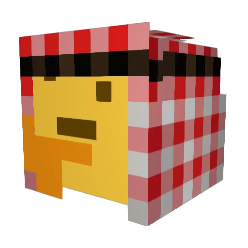 IFartCum Minecraft avatar head, 3D render
