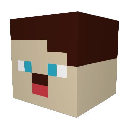 IFireCurtis Minecraft avatar head, 3D render