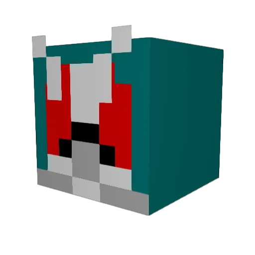 IGA_Momochi Minecraft avatar head, 3D render