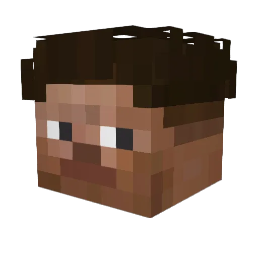 IGN19 Minecraft avatar head, 3D render