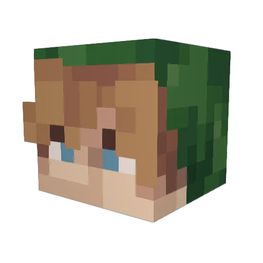 IGreeterI Minecraft avatar head, 3D render