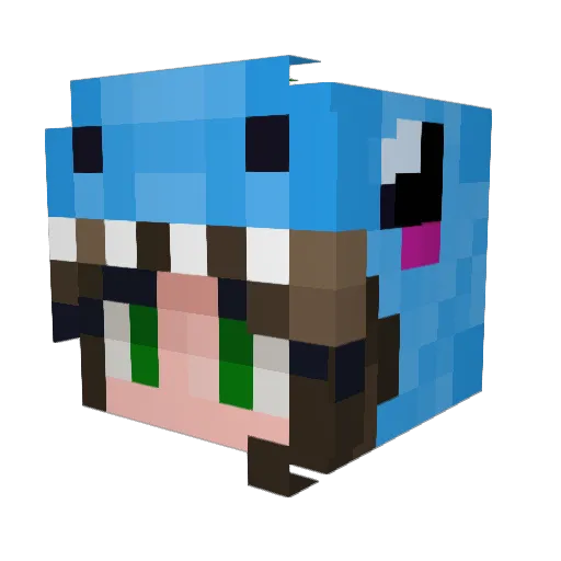 IHALE Minecraft avatar head, 3D render