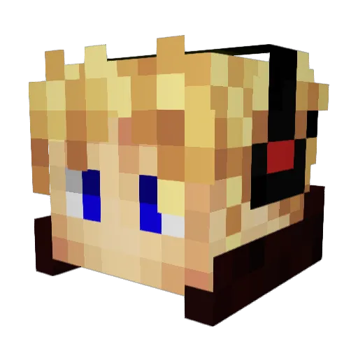 IICRAZYWSHDII Minecraft avatar head, 3D render