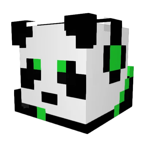 IIIIPandaIIII Minecraft avatar head, 3D render