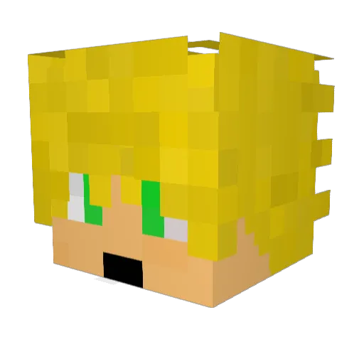 II_100_Blaze_II Minecraft avatar head, 3D render