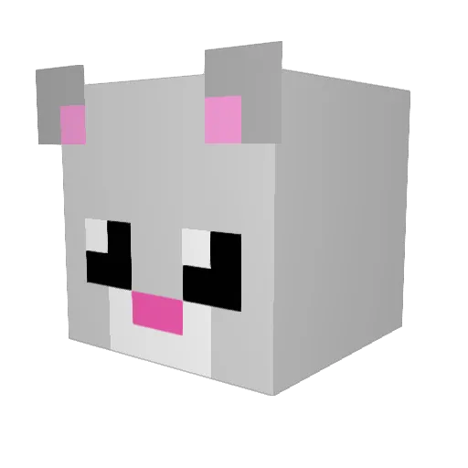 II_AmACat Minecraft avatar head, 3D render