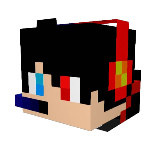 II_MD_RIADH Minecraft avatar head, 3D render