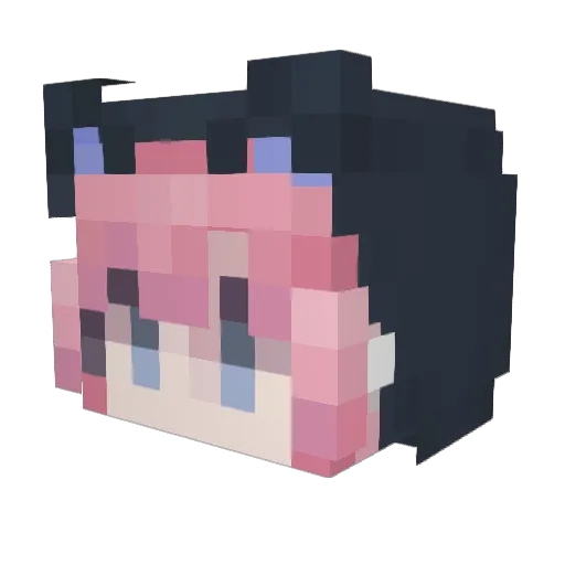 IIfuzzy Minecraft avatar head, 3D render