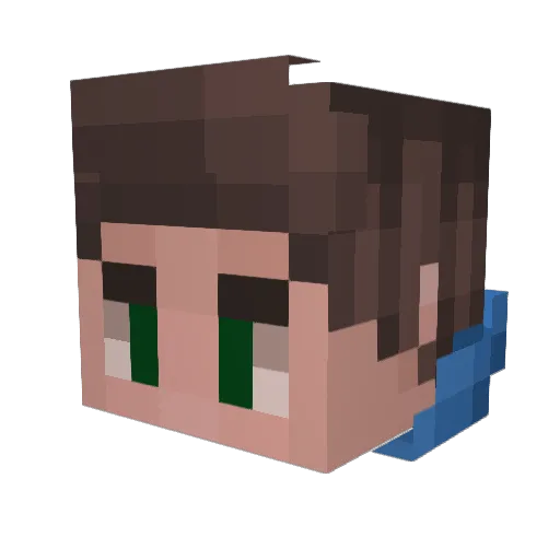 IIgagiII Minecraft avatar head, 3D render