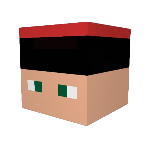 IKURA2172 Minecraft avatar head, 3D render