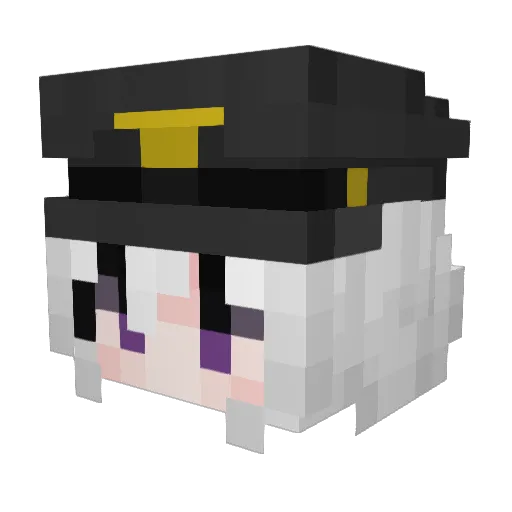 ILLIT_MOKA Minecraft avatar head, 3D render