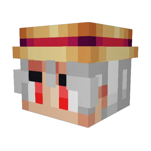 ILLPAZZ Minecraft avatar head, 3D render