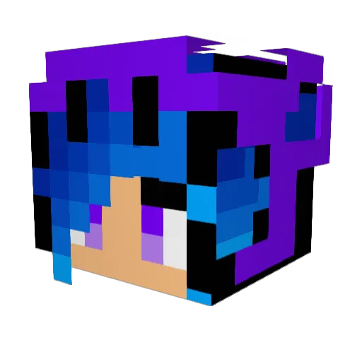 ILOVEFISHIES Minecraft avatar head, 3D render