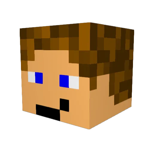 ILPUX Minecraft avatar head, 3D render