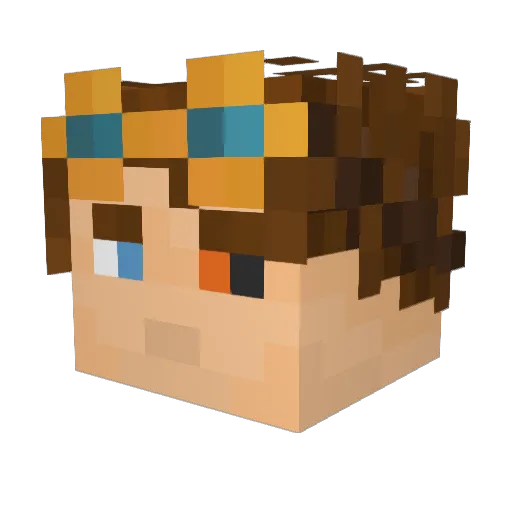 ILUSMvMC Minecraft avatar head, 3D render