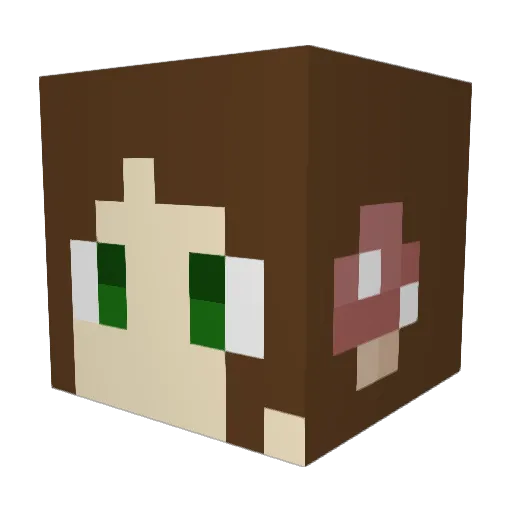 ILUVKURED_ Minecraft avatar head, 3D render