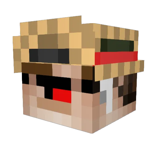 ILikeBurgerHD Minecraft avatar head, 3D render