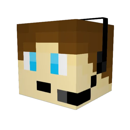 ILikePieGamer Minecraft avatar head, 3D render