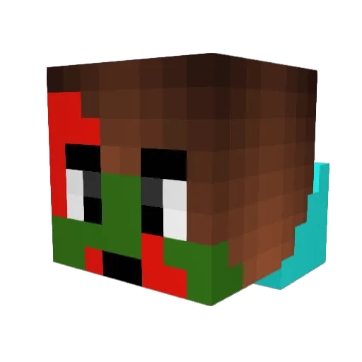 ILuMix Minecraft avatar head, 3D render