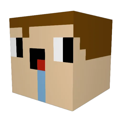 IMAGNU132 Minecraft avatar head, 3D render