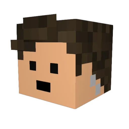 IMBAling Minecraft avatar head, 3D render