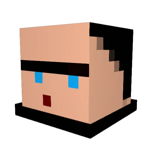 IMustGoo Minecraft avatar head, 3D render