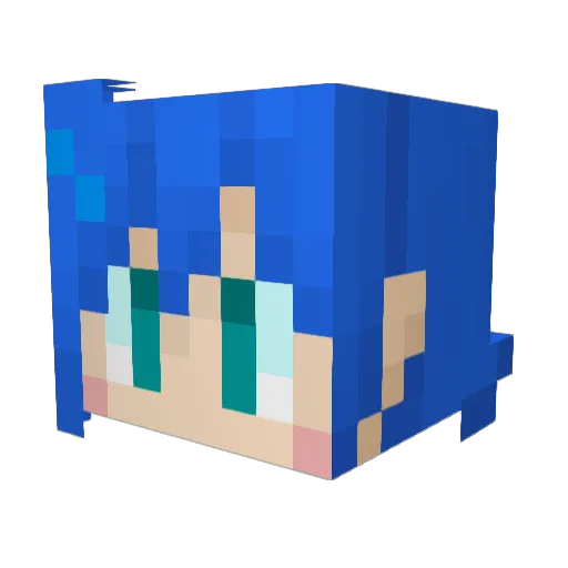 INABADX Minecraft avatar head, 3D render