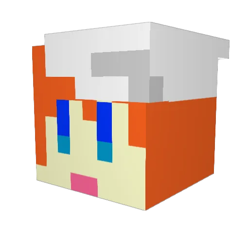 INARI0806 Minecraft avatar head, 3D render