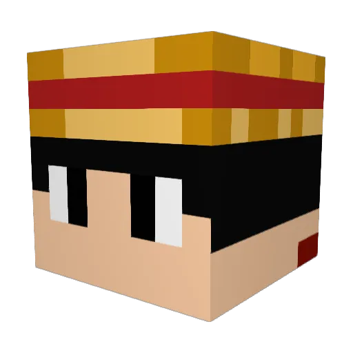 INFSe1f Minecraft avatar head, 3D render