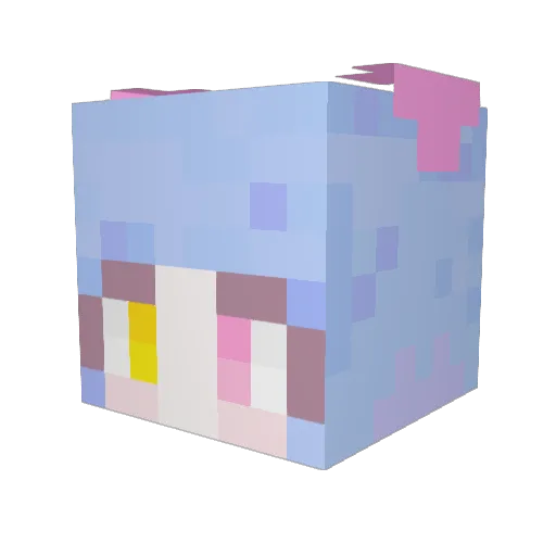 INGJY Minecraft avatar head, 3D render