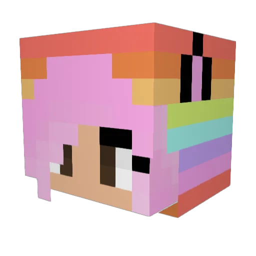 INSPIRED_RAINBOW Minecraft avatar head, 3D render