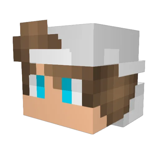 IO7N Minecraft avatar head, 3D render