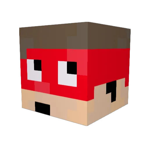 IPLA7J1X Minecraft avatar head, 3D render