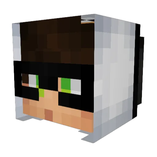 IPLAYDVA Minecraft avatar head, 3D render