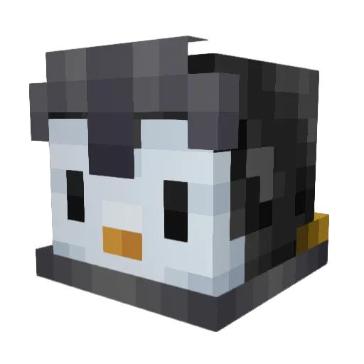 IPinguI Minecraft avatar head, 3D render