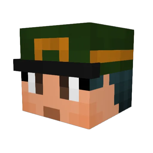 IPlaYed Minecraft avatar head, 3D render