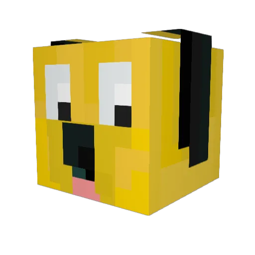 IPluto22 Minecraft avatar head, 3D render