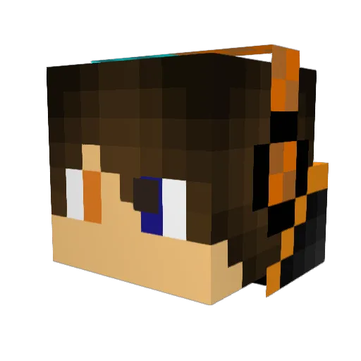 IPsasaki Minecraft avatar head, 3D render