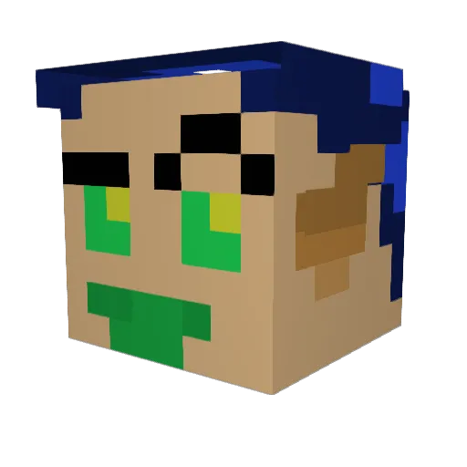 IPutTheDInRaw Minecraft avatar head, 3D render