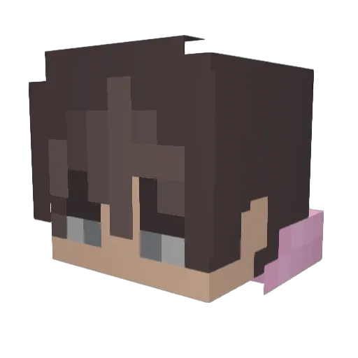 IQ Minecraft avatar head, 3D render