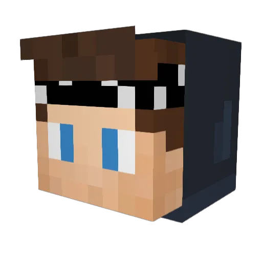 IQR Minecraft avatar head, 3D render