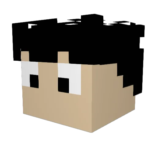 IQuini Minecraft avatar head, 3D render