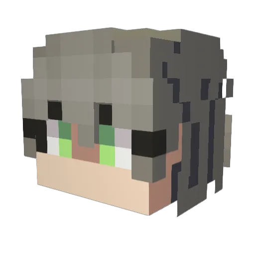 IRONMOSA Minecraft avatar head, 3D render