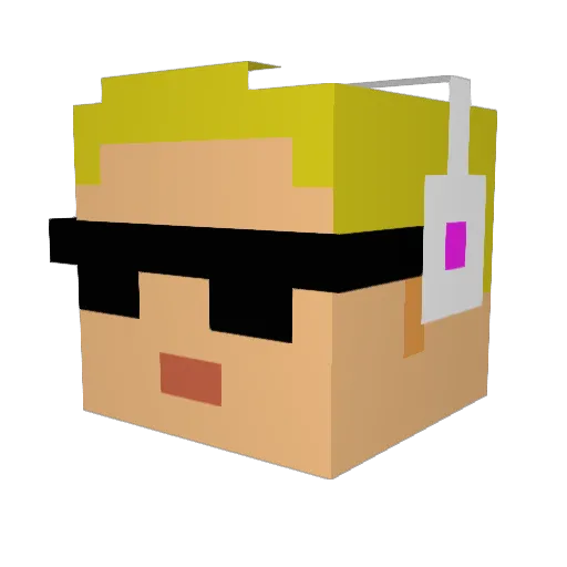 IRushHD Minecraft avatar head, 3D render