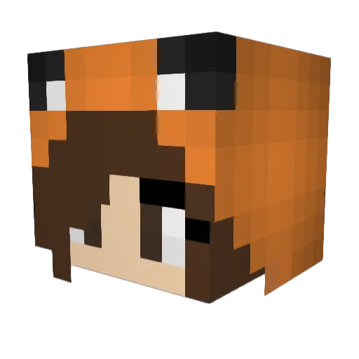 ISAMORI Minecraft avatar head, 3D render