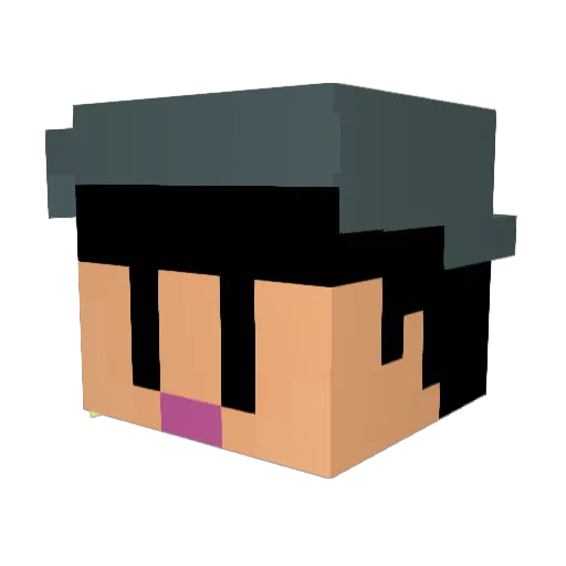 ISAPON Minecraft avatar head, 3D render