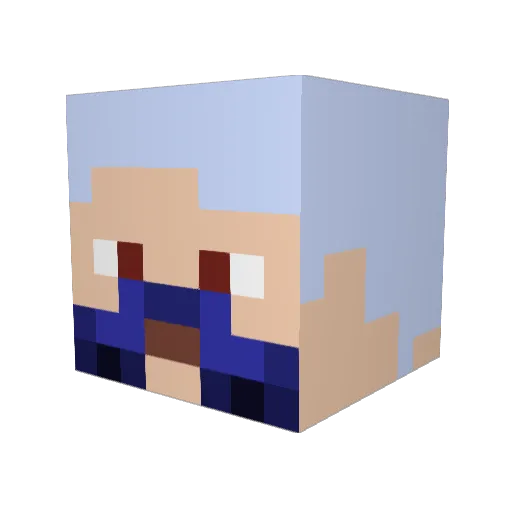 ISEKAI_Adventure Minecraft avatar head, 3D render